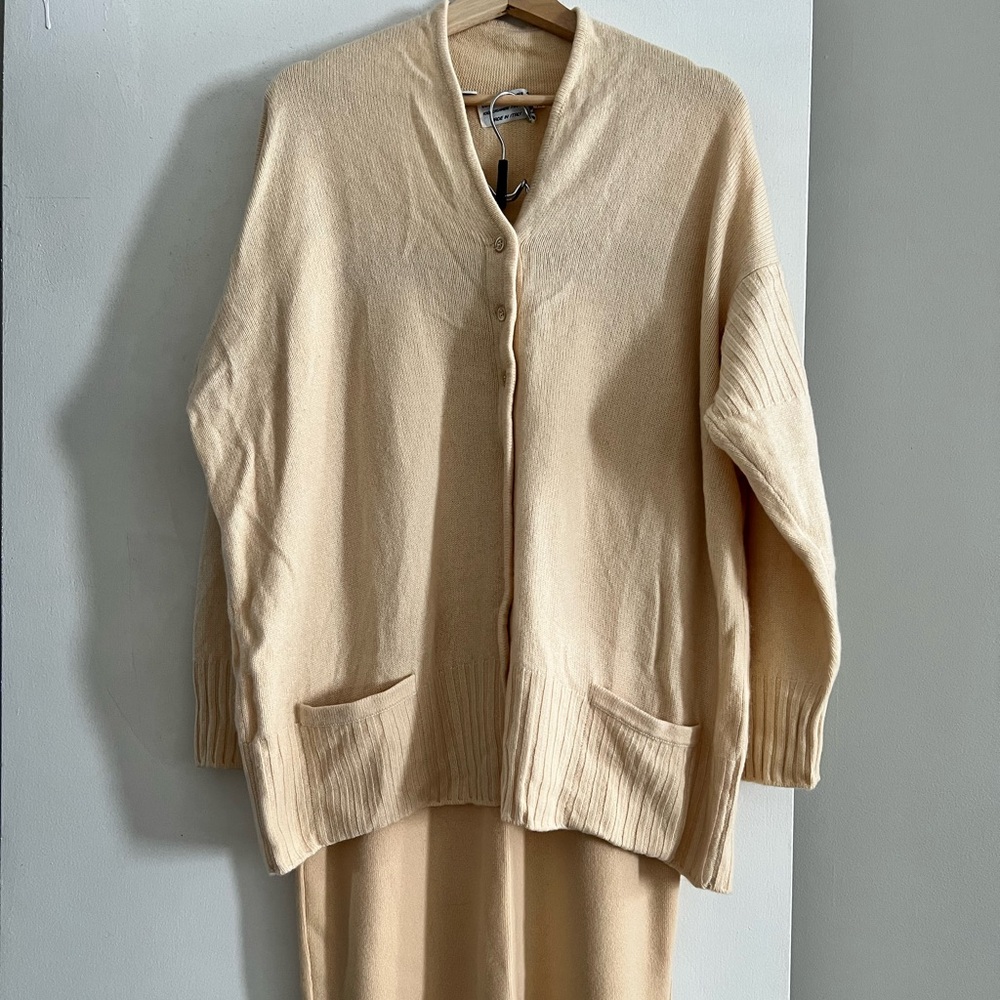 Vintage Made in Italy cashmere cardigan and skirt set